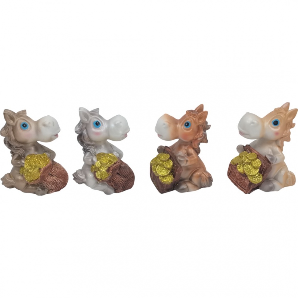 Сувенир копилка конек денежный полигума перламутровый в ассортименте 8x11 см