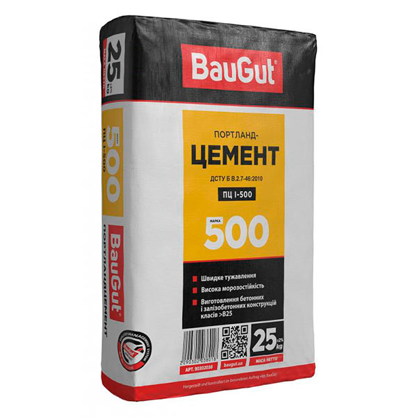 Цемент BauGut ПЦ I-500 25 кг