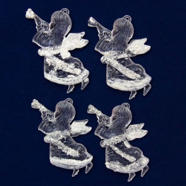 Украшение новогодняя акриловое ангелочек 8 см 4 шт./уп. 