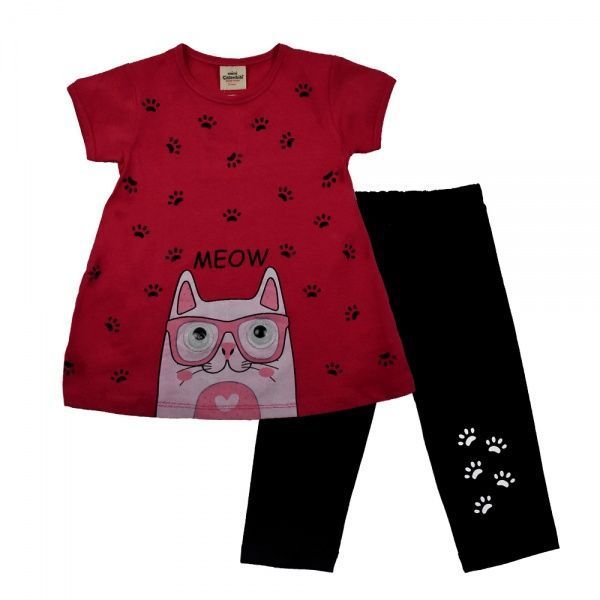 Комплект Mini Citlenbir з котом р.98 малиновий 