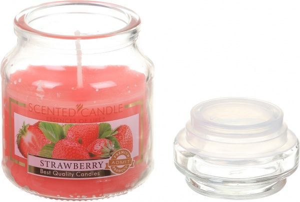 Свеча в банке клубника d95h105