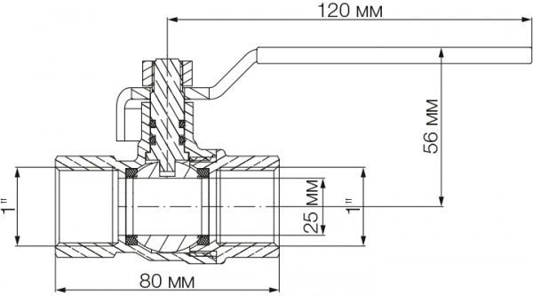 Кран кульовий Idrosanitaria Bonomi MISSOURI PN40 ВВ 1