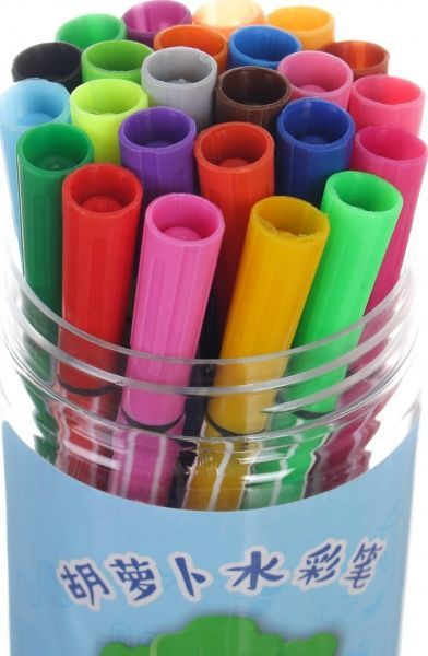 Набір фломастерів акварельних 24 кольори Морковка блакитний колір