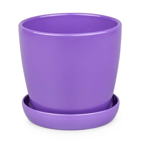 Горшок керамический Сонет 20х20х4,0 премиум круглый 4 л фиолетовый 