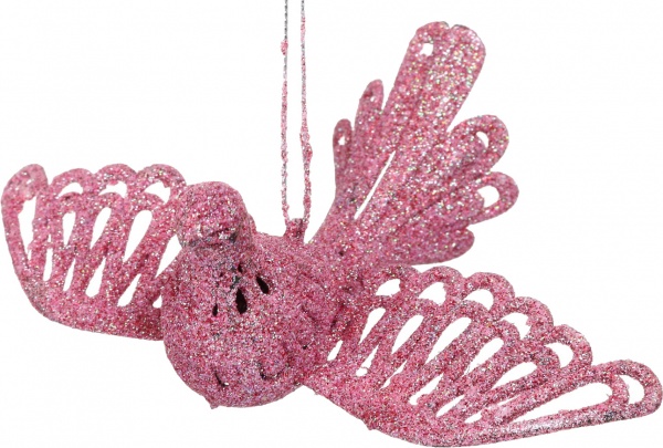 Декоративна підвіска Пташка 11,5 см HFK886P рожевий