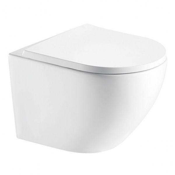 Унитаз подвесной Imprese Lesna Rimless i11546 с сиденьем slim soft-close