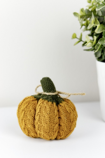 Декоративное изделие Тыква Mini 9x9 см охра золота Прованс 