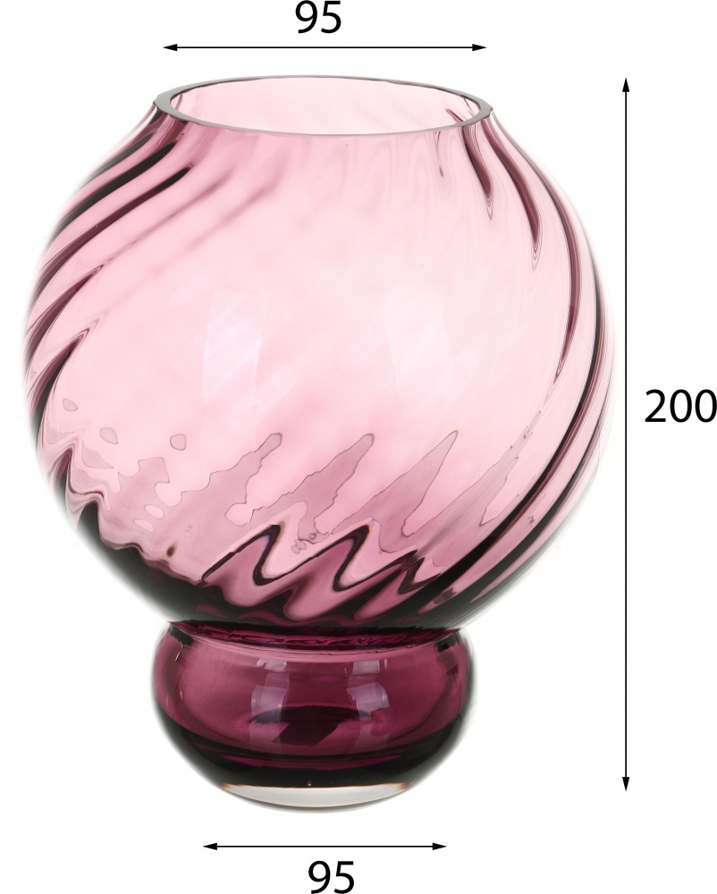 Ваза скляна Wrzesniak Glassworks Wisla 17-10845 20 см верескова