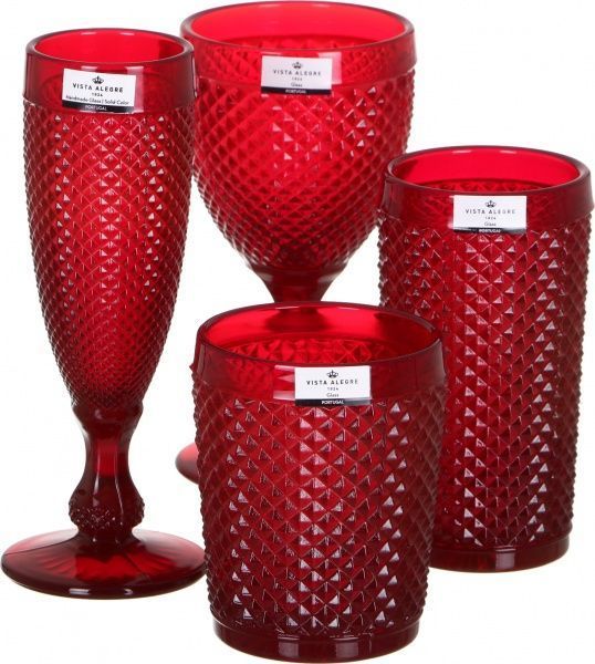 Набор стаканов Bicos Cinza красный 330 мл 4 шт. 49000004 Vista Alegre