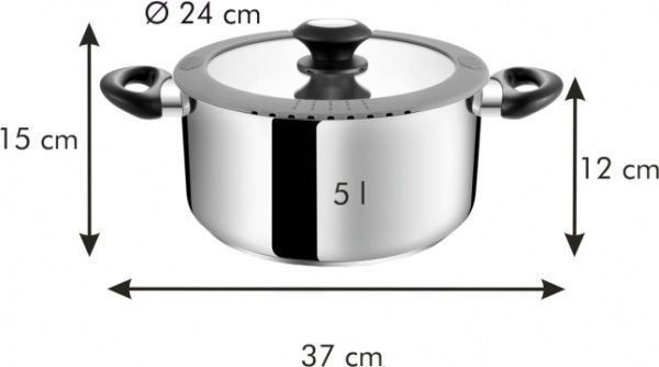 Кастрюля с крышкой SmartCOVER 5 л 727935 Tescoma