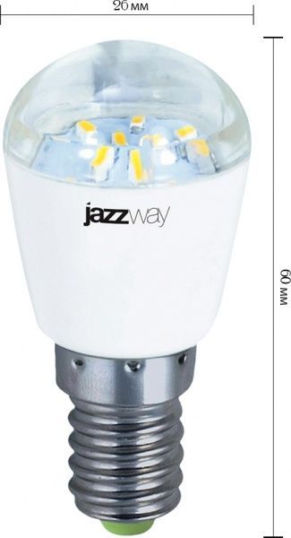 Лампа світлодіодна  JAZZway PLED для холодильників T26 2 Вт E14 4000 К 230 В прозора 1007667