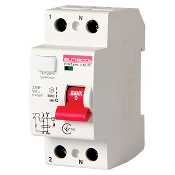 Дифференциальный автомат  E.next (e.rccd.pro.2.63.30) 2р 63 А 30 мА p003006
