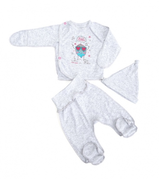 Комплект для новонароджених Маленькие люди Лимон сірий р.50–56 