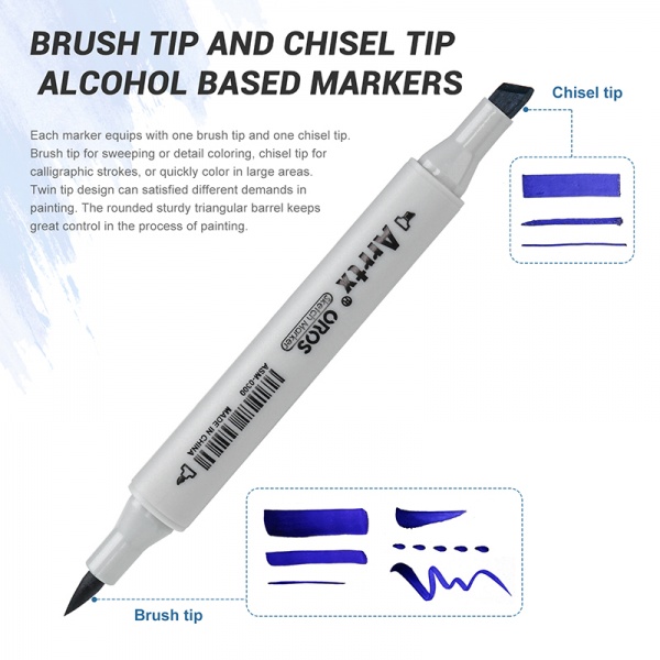 Набор маркеров Arrtx Oros ASM-03BU 24 цвета синие оттенки LC302529 