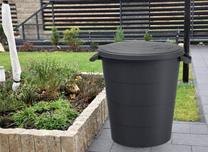 Бак для сміття з кришкою Prosperplast Smooth 120 л чорний