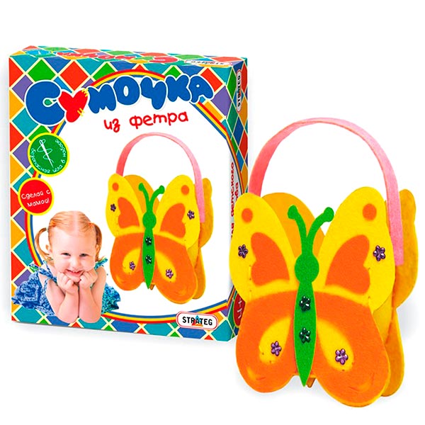 Набор для рукоделия Strateg Сумочка из фетра Бабочка