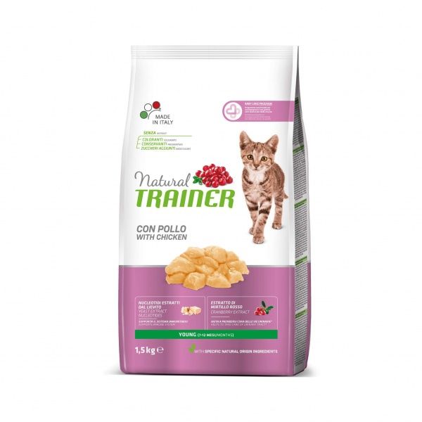 Корм Trainer Natural Young Cat курица 1,5 кг
