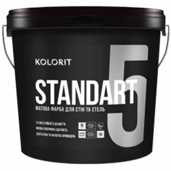Краска латексная Kolorit Standart 5 (база А) мат белый 2.7л 