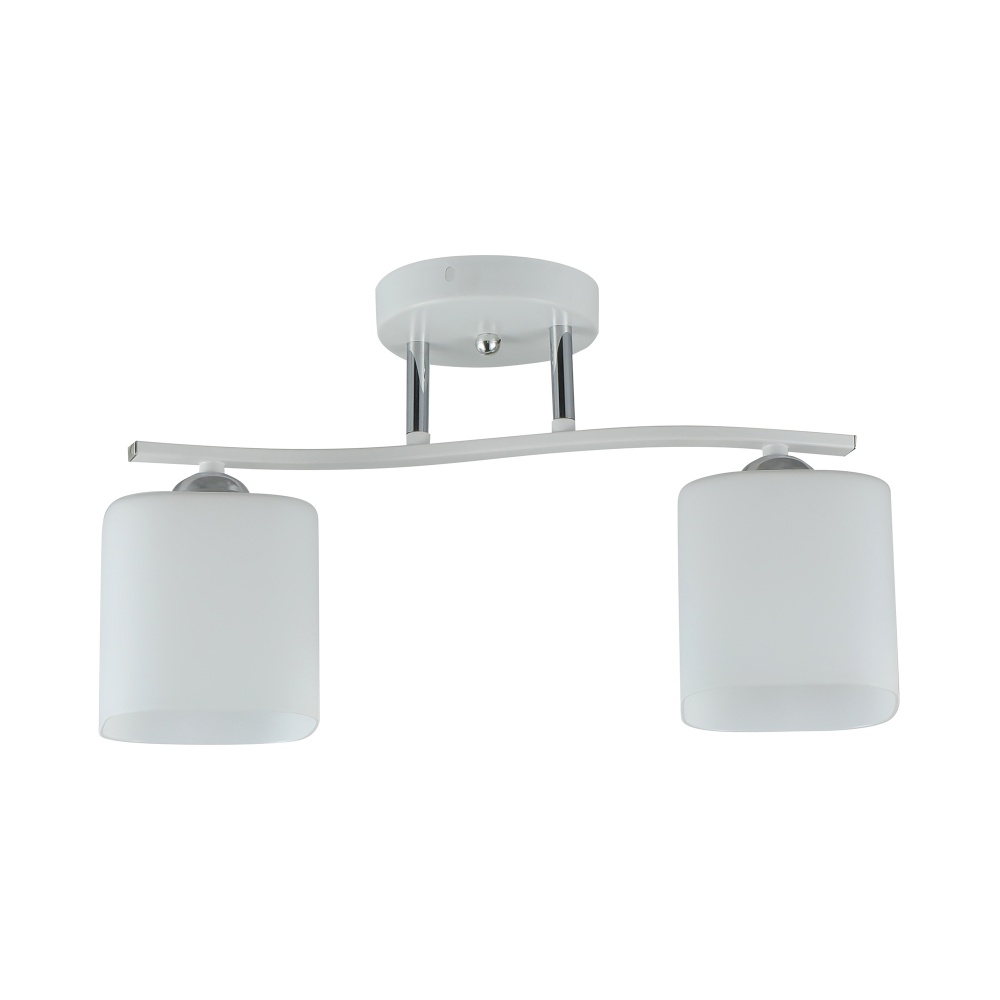 Люстра Miorro Calista 400х110х220 мм метал/скло 2x40 Вт E27 білий/хром 51-311-113