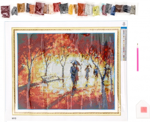 Картина стразами Парасолька для двох Діамантові ручки 