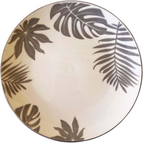 Тарілка десертна VT-P-1190G Сірі листя 190 мм Vittora