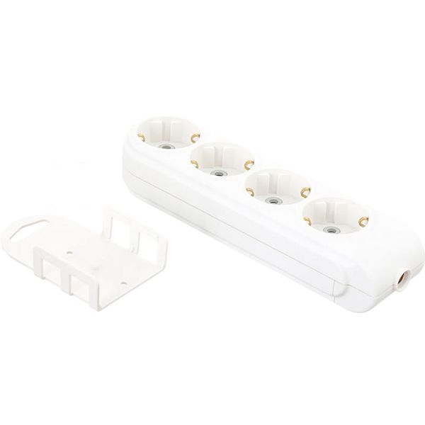 Колодка Makel с защитными шторками с заземлением 4 гн. белый N4210000 