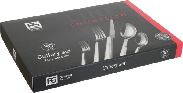 Набір столових приборів Line 30 предметів на 6 персон 6201 Flamberg Premium