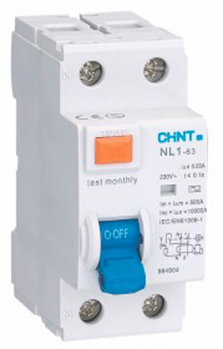 Диференційне реле CHINT NL1-63 6kA 2P 25A 30mA тип AC (DB) 200212