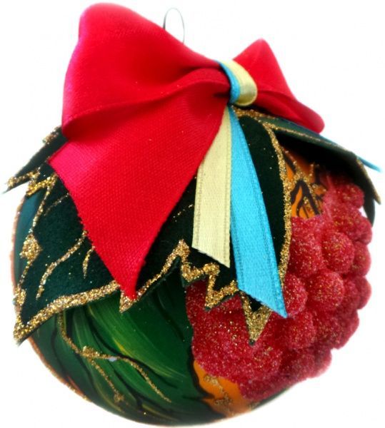 Шар стеклянный Калина d100 К-305-100 золотой