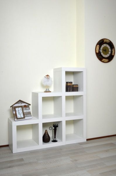 Стелаж двосторонній Inteo Модульна система 3х3 1070x1070x290 мм білий 