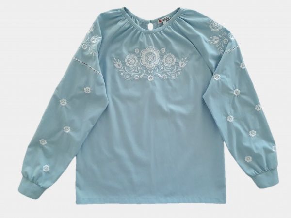 Вышиванка для девочек Эдельвика 231-20/00 голубая р.122 голубой 
