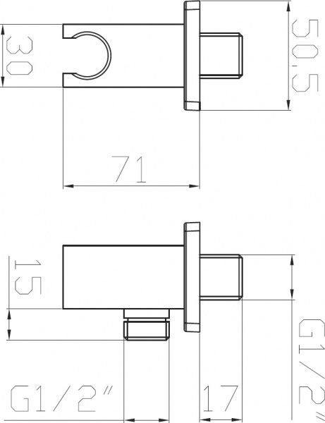 Шлангове з'єднання Imprese з настінним тримачем HC04