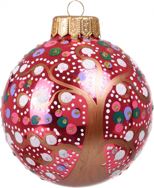 Шар новогодний Тенденция ручной работы d 100 мм красный