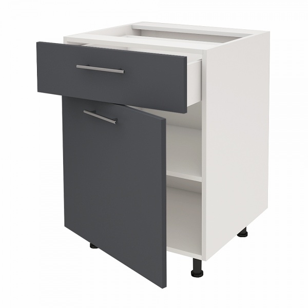 Тумба нижня Руна МНЯД (1) 600x818x520 мм сірий попіл/білий ROKO