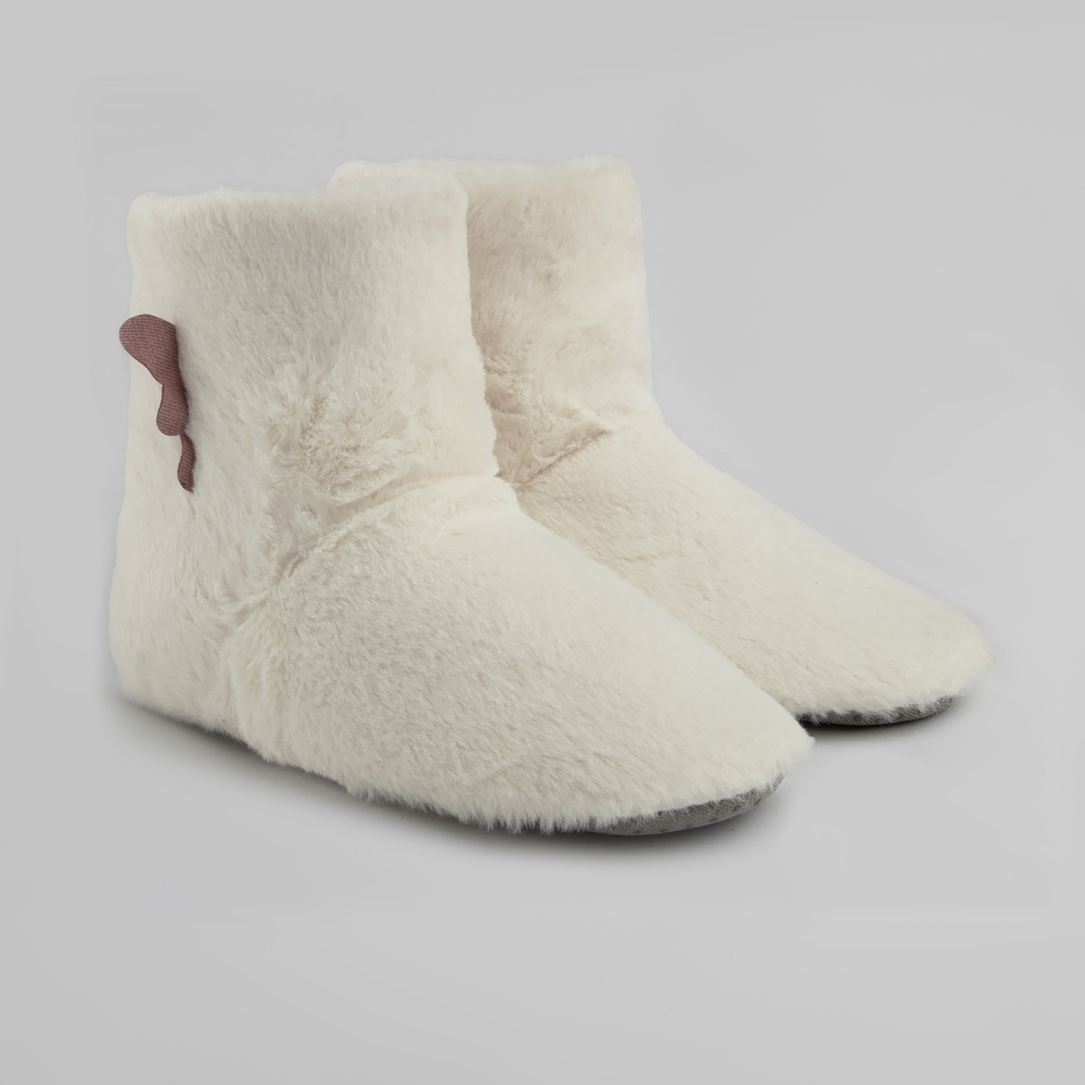 Тапки домашние Twins меховые с крылышками р.38/39 молочный