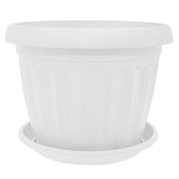 Горшок пластиковый Алеана Терра круглый 0,8л белый (112068) 
