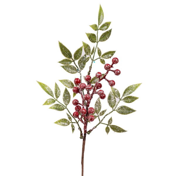 Гілочка декоративна YES! Fun з червоними ягодами глітер 32 см 973890 