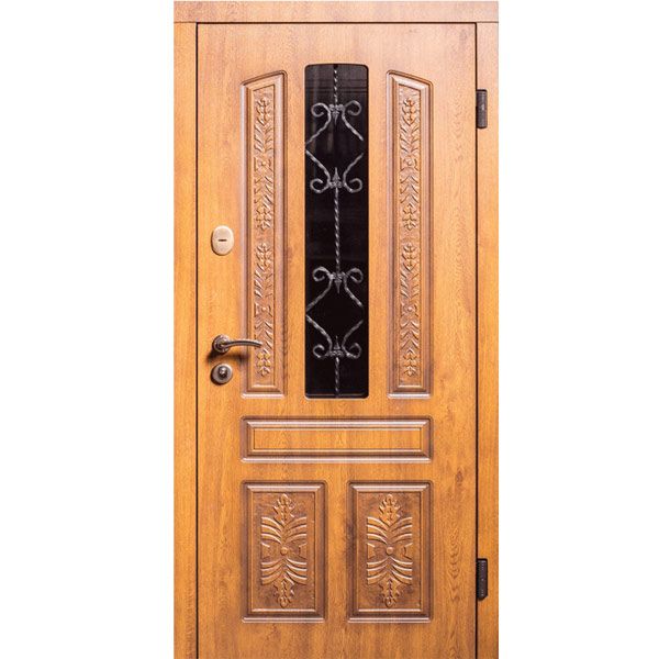 Двері металеві Кам-Трейд 106 Золотий дуб патіна 2050x960 мм праві