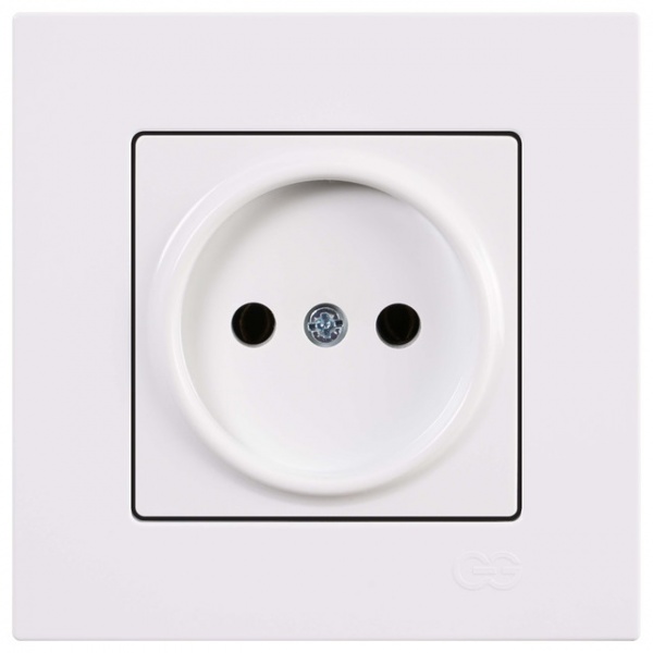 Розетка без заземлення Gunsan Eqona без шторок без кришки білий 01 40 11 00 100 113