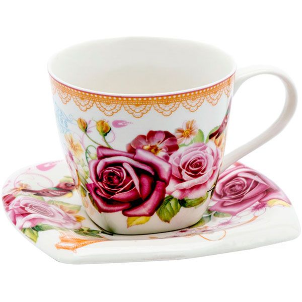 Кружка порцелянова Рожевий сад 220 мл
