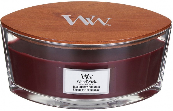 Свеча ароматическая Woodwick Ellipse Elderberry Bourbon 453 г 