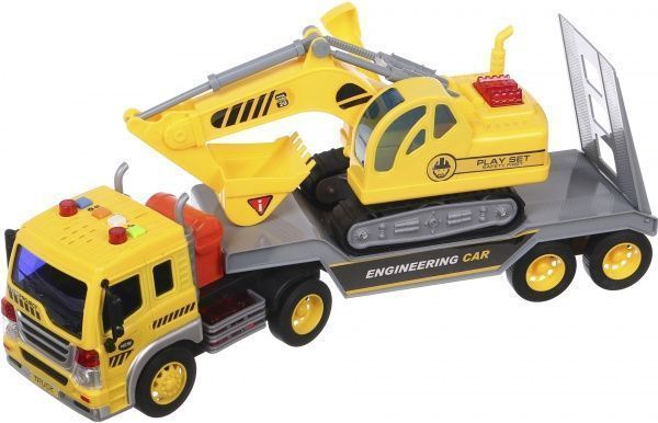 Екскаватор Shantou з тягачем і платформою 1:16