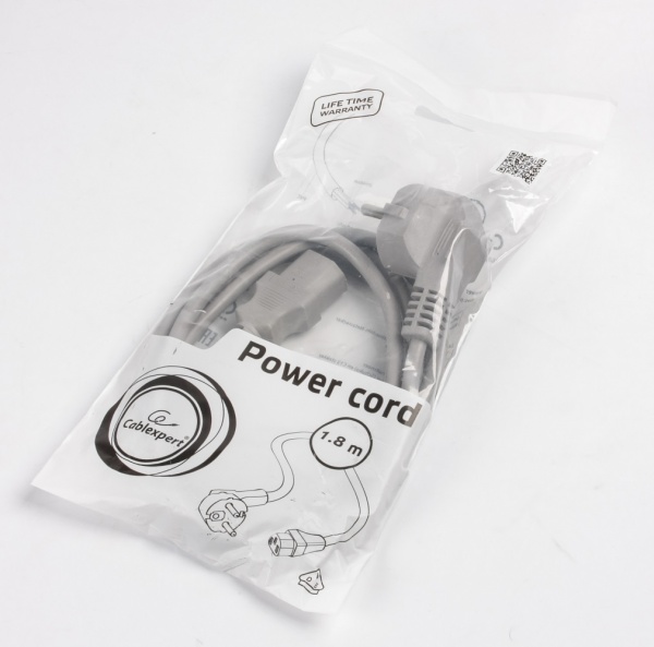 Кабель Cablexpert силовой 1,8 м серый (PC-186-VDE-GR) CEE7/7-C13, VDE, 3х0.75 мм кв 