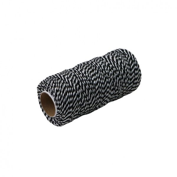 Шнур Радосвіт полипропиленовый плетеная 1,2 мм 80 м черно-белый