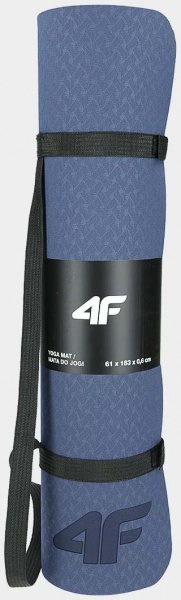 Килимок для фітнесу 4F 183x61x0,6 см синій із сірим