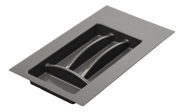 Лоток для столовых приборов 28x49,6 см антрацит Union Plast