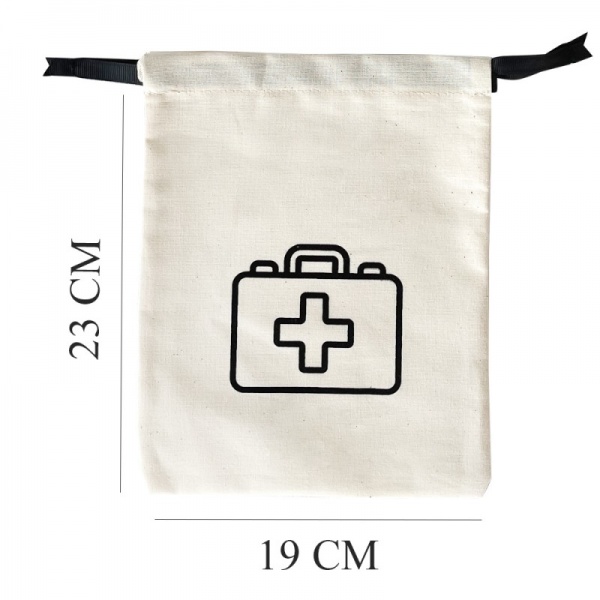 Органайзер Organize Drugs бавовняний для ліків 19*23 см (світлий) бежевий 