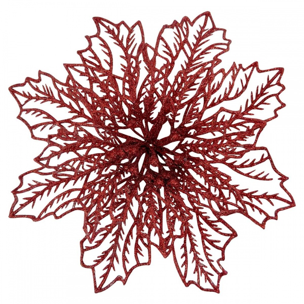 Декорация новогодняя Рождественник паутинка 2 красный 17 см