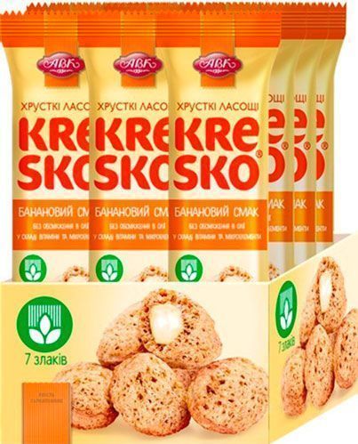 Хрусткі фігурки АВК Kresko Банановий смак 30 г (4823085718228) 