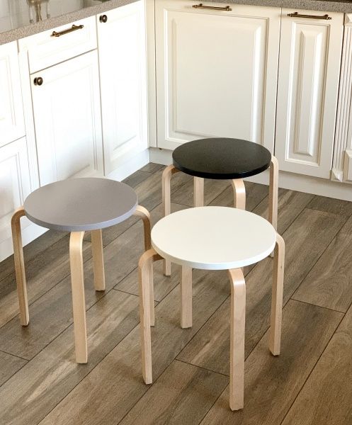 Табурет деревянный бук коричневый / белый 